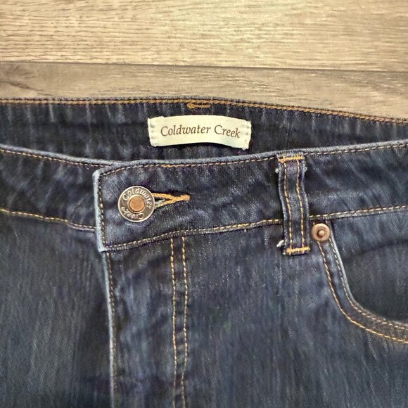 Coldwater Creek Womens Dark Wash Denim Jeans P16 Bootcut Mid Rise Stretch - Picture 6 of 13